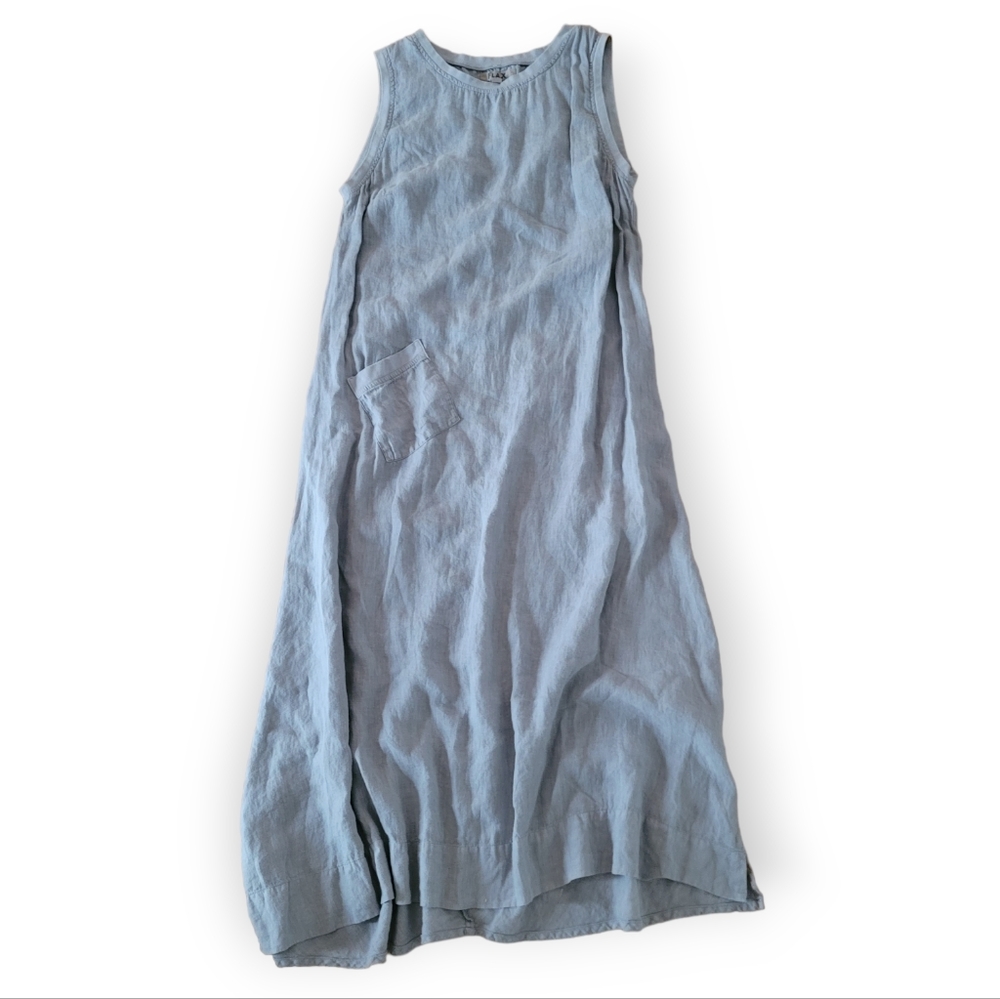 FLAX light gray linen maxi dress